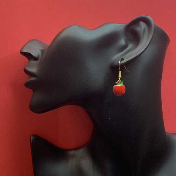 Apple Earring, Teacher Earring, Educator Earring, Fruit Earring, Funny Food - Picture 3 of 5